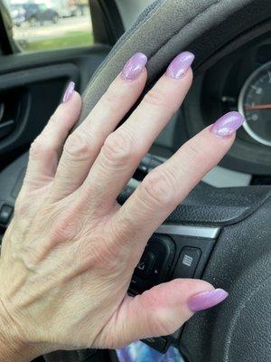 Color is lighter when I'm warmer. I love gel mood polish!