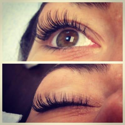 Eyelash extensions 80 per eye.