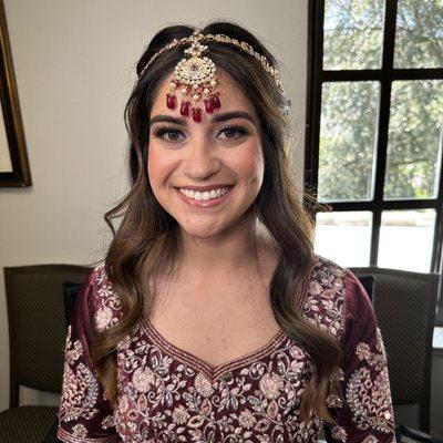 Bridal makeup for an Indian wedding