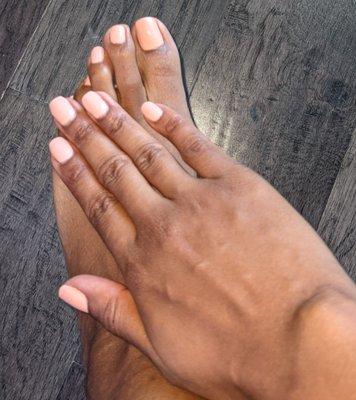 Peach Mani & Pedi (regular polish)