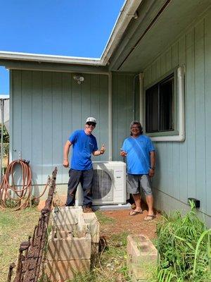 AC installed and running! Bring on the summer heat! BIG Mahalos to our customer for their business.