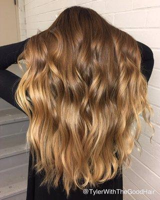 Seamless ombré done by Tyler! Cut and style as well!