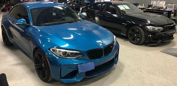 This pair of BMW M series models, M2 and M4, are in the shop for bodywork. When you choose Wizard Werks, your BMW will be restored to its or