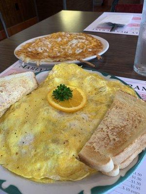 Ham and Cheese Omelet w/ loaded Hash Browns