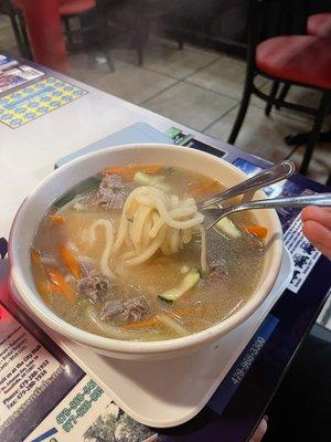 Beef udon soup