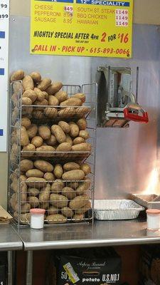 Rack for the fries. They are kept as whole potatoes and aren't cut until you order them. Impossible to get any fresher!