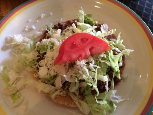 Beef tostada...mmm, good.