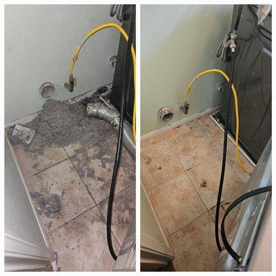 Dryer vent cleaning during the process and after