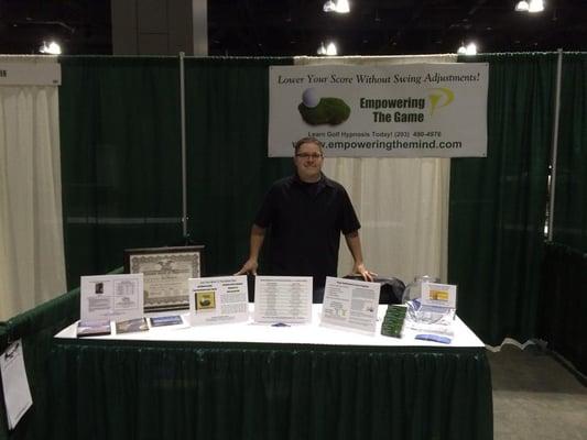 My booth at the 2014 CT Golf Show promoting my golf hypnosis program and CD