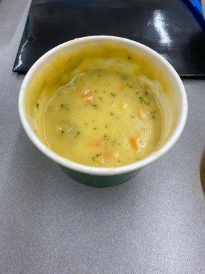 Half filled soup