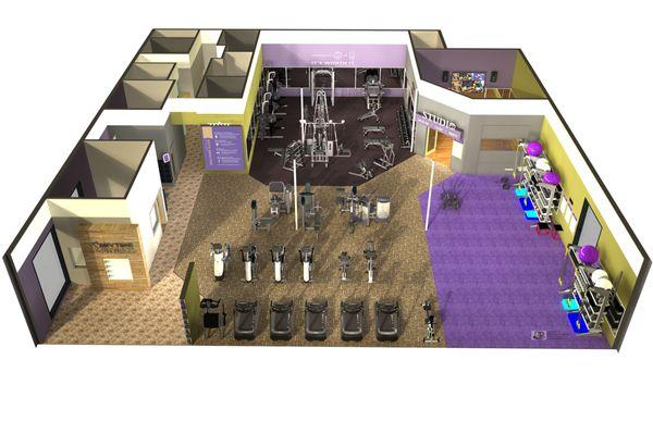 3D layout of Anytime Fitness Opening soon!