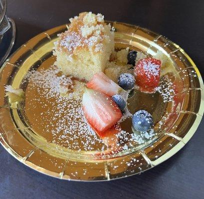 Cake with fresh fruit, a treat for moms on Mothers Day.