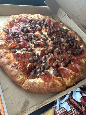 Triple meat stuffed crust pizza. Special Order!