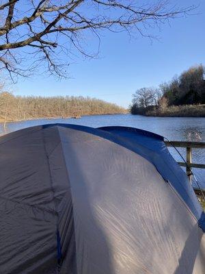 Tent on the water.