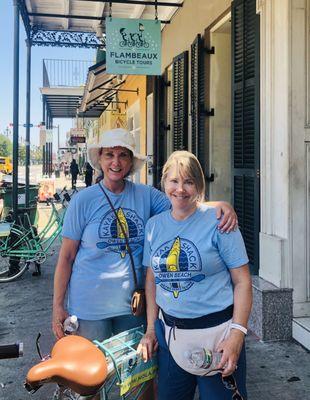 My sister and I after the Flambeaux bike tour with Eric.