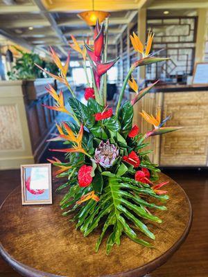 Tommy Bahama entrance Flowers