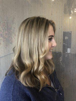 She wanted to be brightened up. I gave her lots of blonde highlights to do the trick! Finished with a cut and style!!!