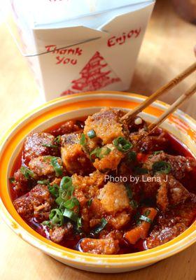 Takeout Steamed Ribs and Pumpkin with Meshed Rice Powder 粉蒸排骨 ($16.95) - good but too salty