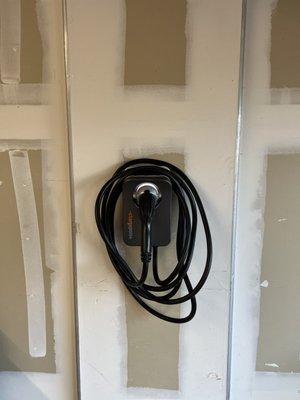 Charge Point + Level 2 Charger installed in a brand new home and ready for the owners to move in with their electric car.