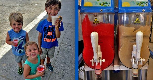 Our kids and the slushie machine that we rented! They were so thrilled! Unlimited refills!!!