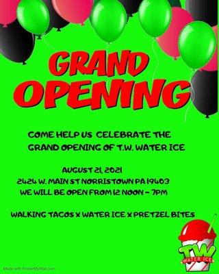 Grand Opening Saturday August 21, 2021. Door open at 12 noon!!!!! 2424 w main st norristown pa 19403