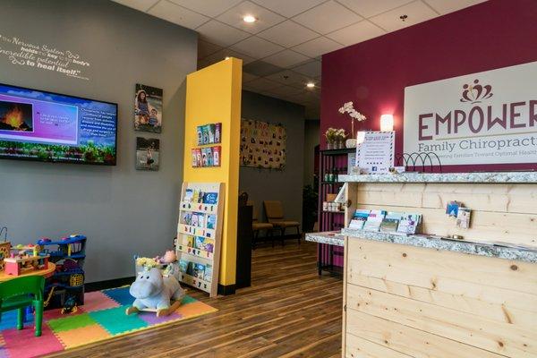 Front Reception area with play area for children