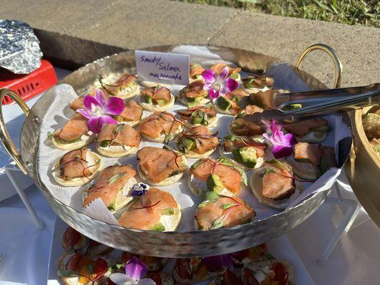 Smoky Salmon mini pancakes