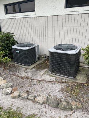 Two condenser's at an Animal Hospital