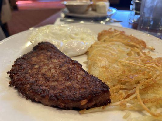 Requested crispy Corned Beef Hash and Eggs