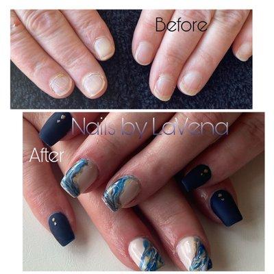 Hand painted Marble set (before and after)