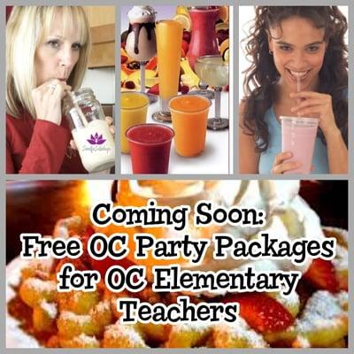 Free Smoothie & Funnel Cake Packages for Elementary Teachers & Staff: Call for Details...