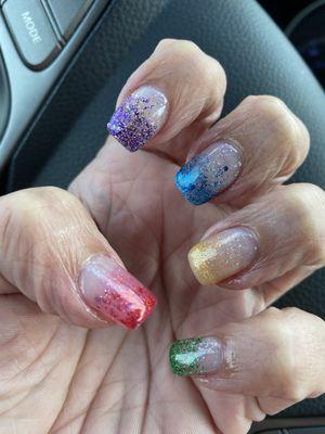 Rainbow nails