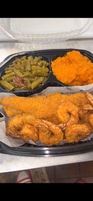 Basa and Shrimp Combo
String beans and Yams