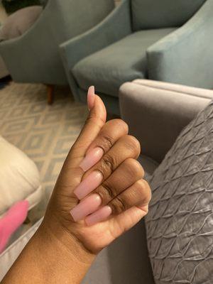 clear pink acrylics