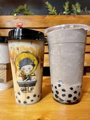 Brown Sugar Milk Tea & Cookies & Cream smoothie