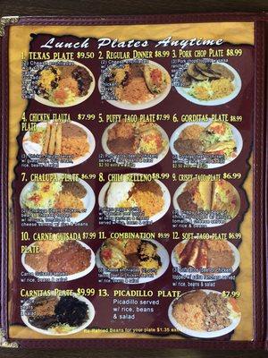 Table Menu 2