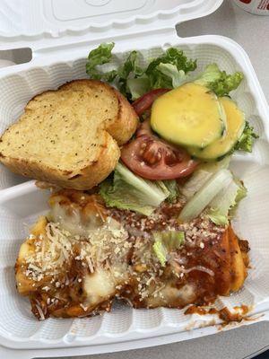 Wednesday special for November: Italian Plate (lasagna with garlic bread and side salad)