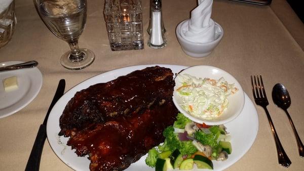 The baby back ribs