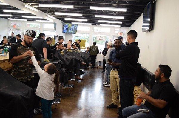 Packed barbershop