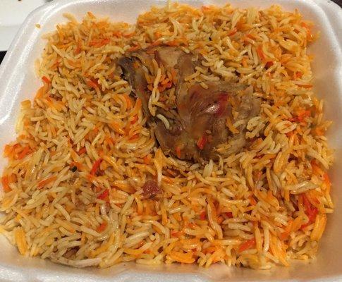 This $5.99 chicken biryani lunch special is available Friday, Saturday, and Sunday!