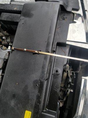 Dipstick showing how overfilled my oil was