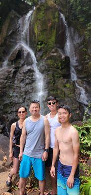 We hiked to this waterfall.