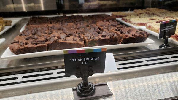 Vegan brownies on offer.