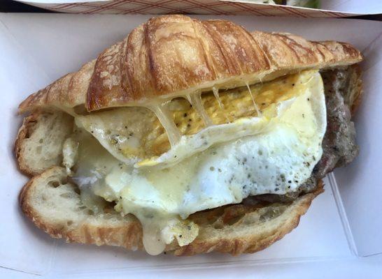 Breakfast sandwich with sausage