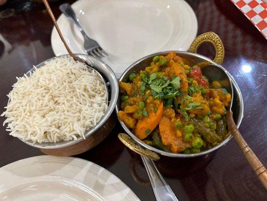 Veggie curry and rice