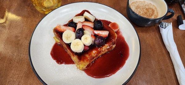 The Edison - French toast with melted brie, fresh fruit and blueberry compote!