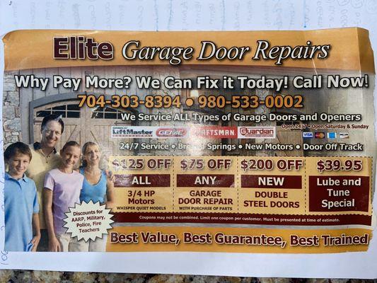 Elite Garage Door Service