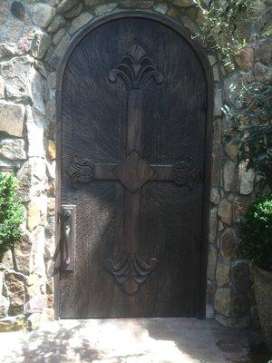 Custom carved entry gate