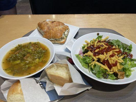 Southwest salad + chickpea soup