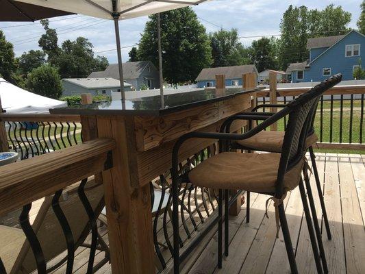 Outdoor bar on the deck